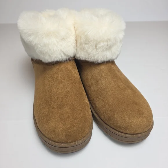 White Mountain Women's Faux Fur Lined Suede Ankle Booties Size 10 - Picture 12 of 14